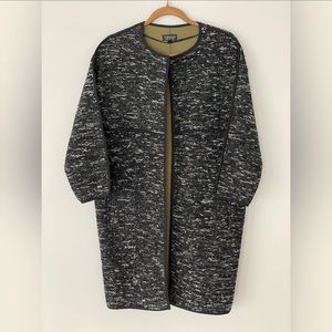 Topshop Tweed Open Front Coat